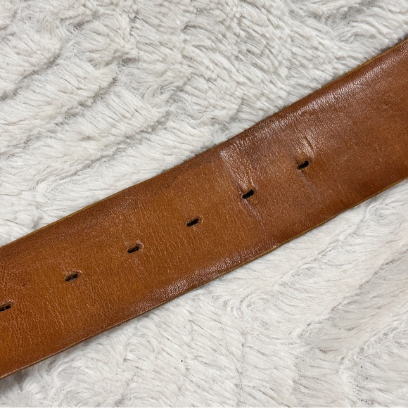 Vintage Hickok Belt Makers, Carmel Brown Cowhide Leather Gold Tone Buckle, M - Picture 11 of 11